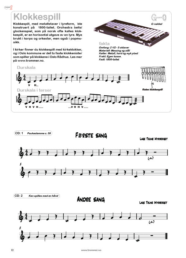 Tremolo 1 - første to sangene for klokkespill