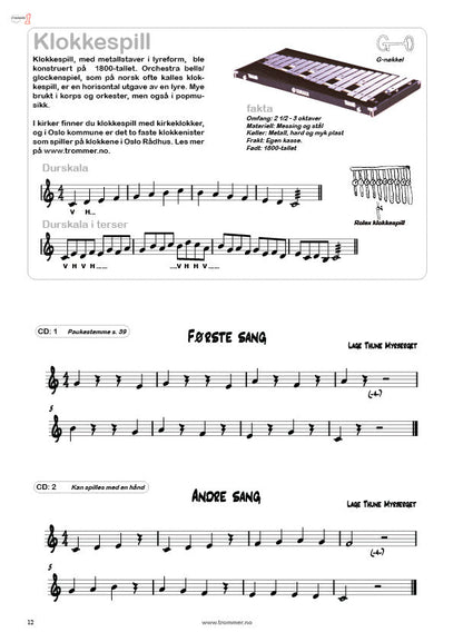 Tremolo 1 - første to sangene for klokkespill