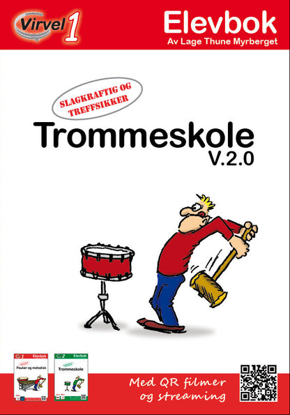 Virvel 1 elevbok forside - Norges mest solgte trommebok med 40 QR-koder
