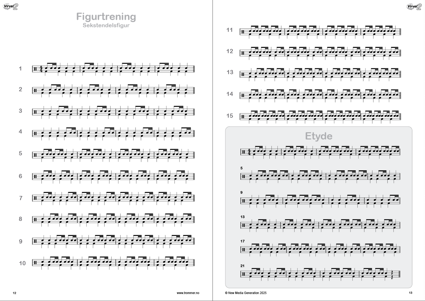 Virvel 2 - eksempel på ekstraøvelser og figurtrening