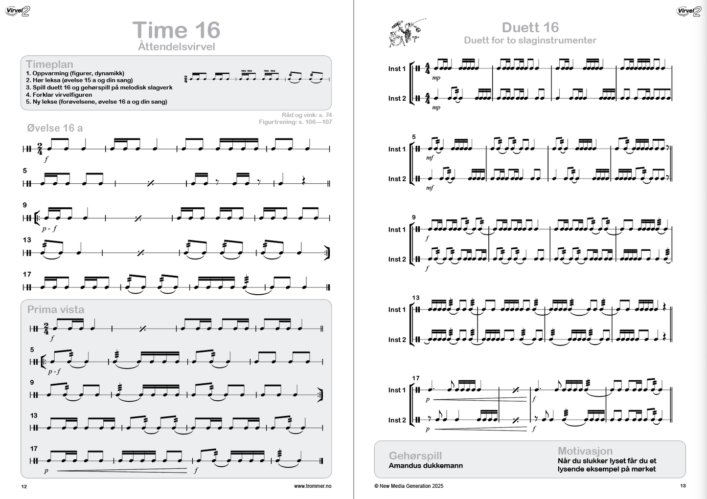 Virvel 2 trenerbok - duetter og samspillsøvelser