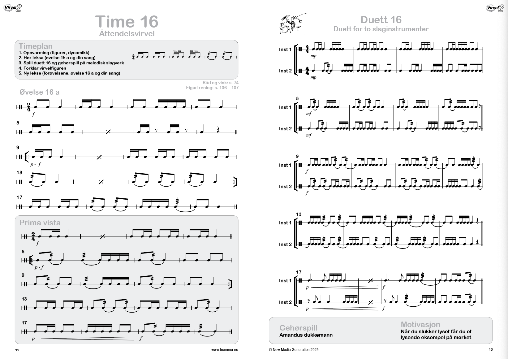 Virvel 2 trenerbok - duetter og samspillsøvelser