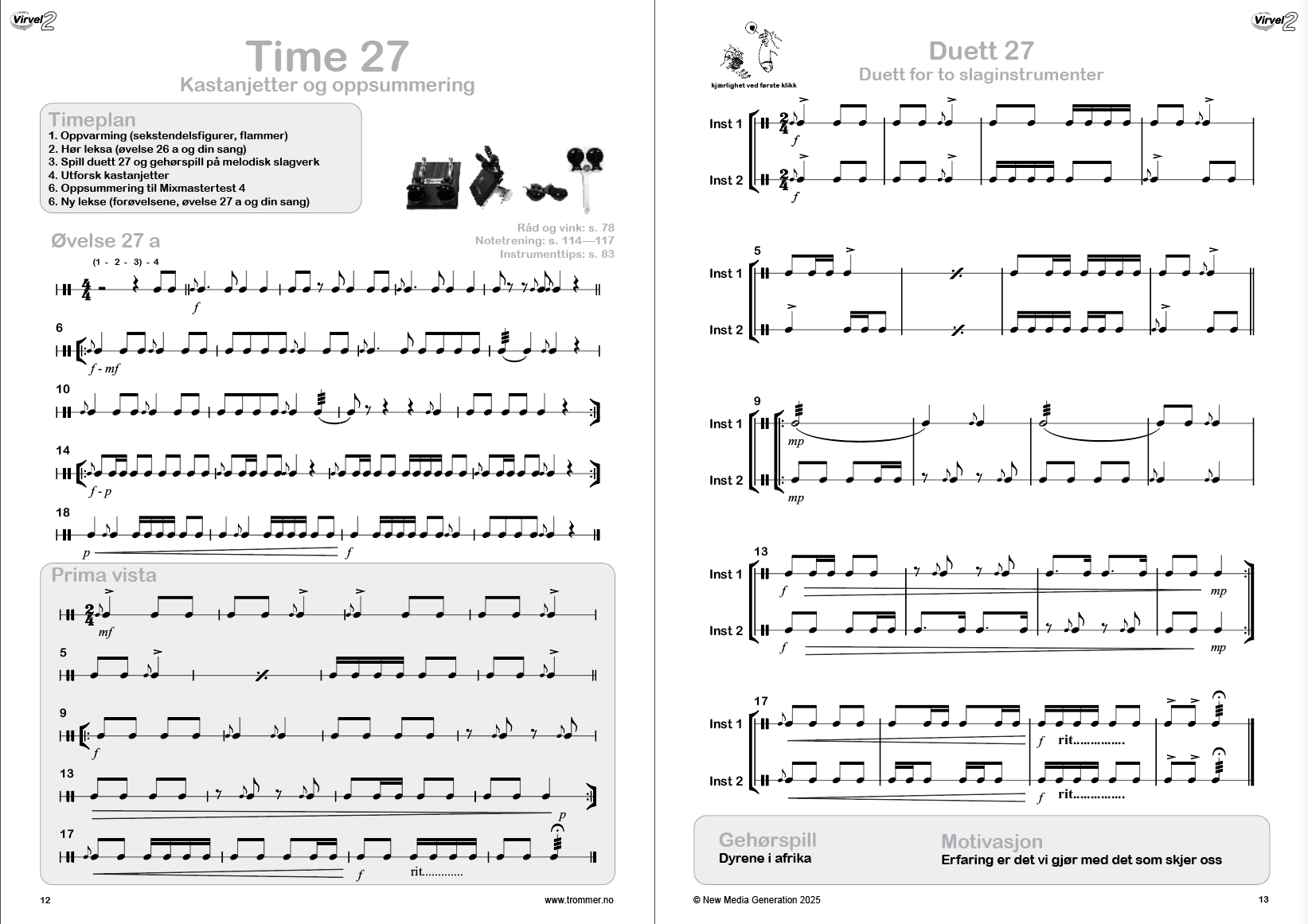 Virvel 2 trenerbok - duetter og samspillsøvelser