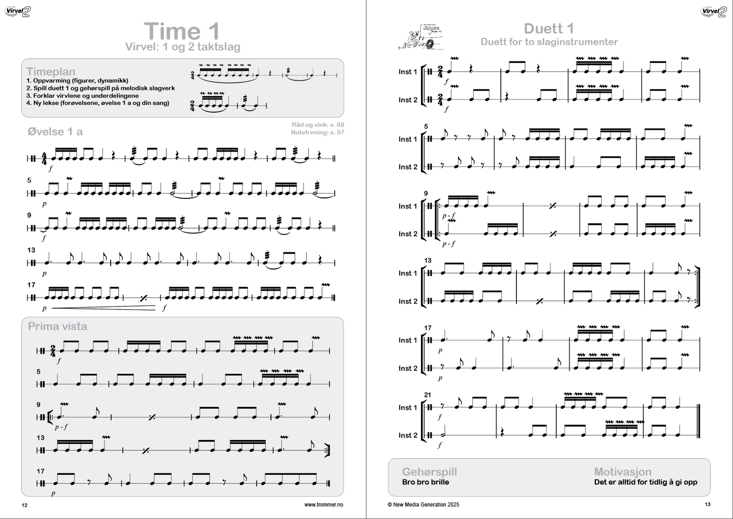 Virvel 2 trenerbok - duetter og samspillsøvelser