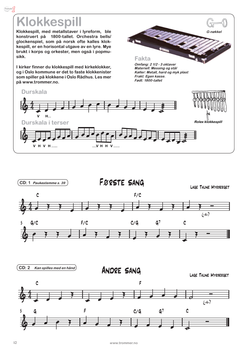 Tremolo 1 trenerbok innhold - oversikt over leksjoner