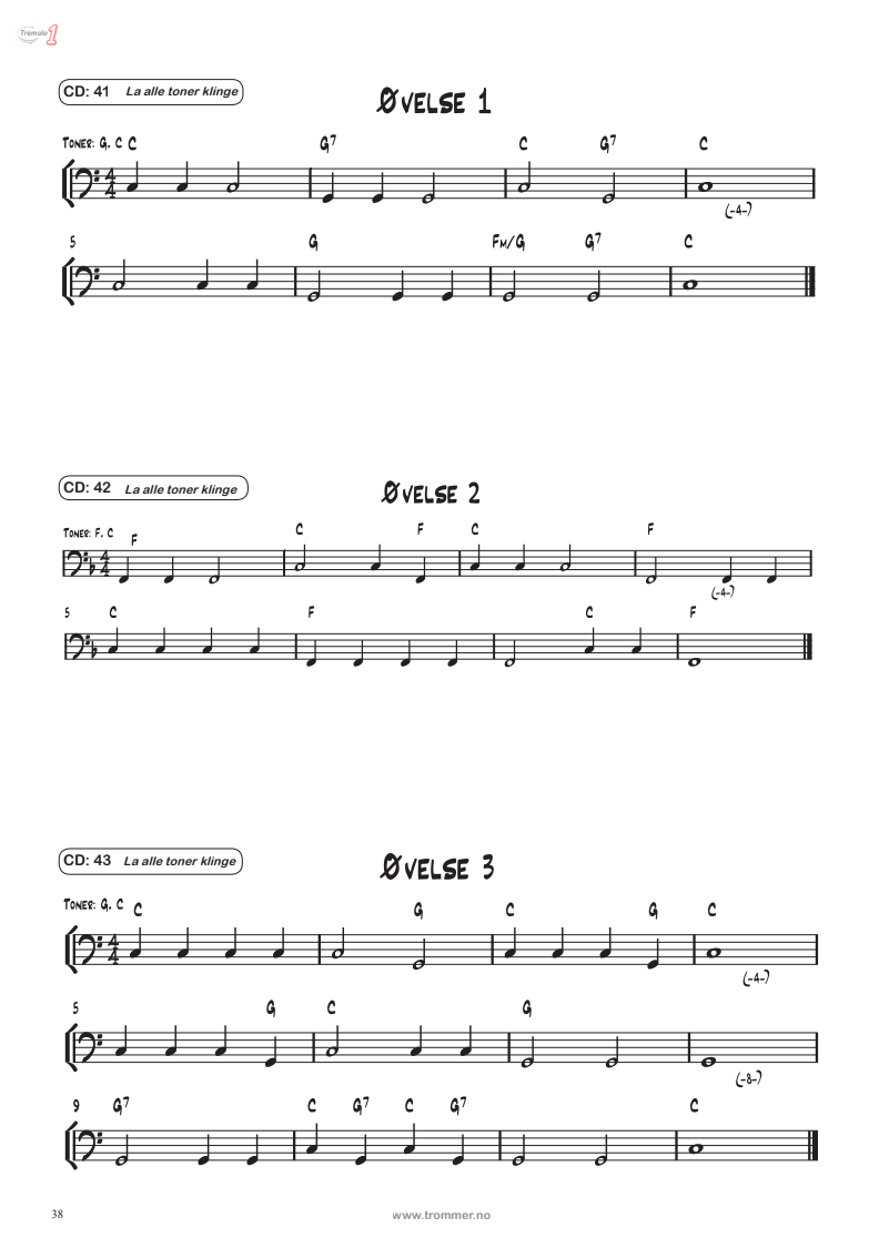 Tremolo 1 trenerbok - du kan akkompagnere eleven med akkorder