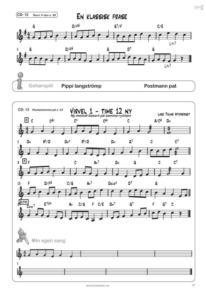 Tremolo 1 trenerbok - pedagogiske øvelser og noter.
