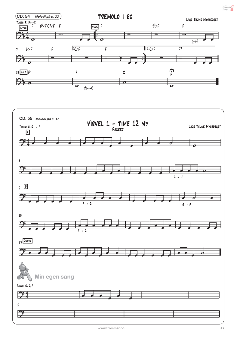 Tremolo 1 trenerbok - logisk kobling mellom Virvel 1 og denne boken. Time en er lik, ulik og inviterer til samspill. 