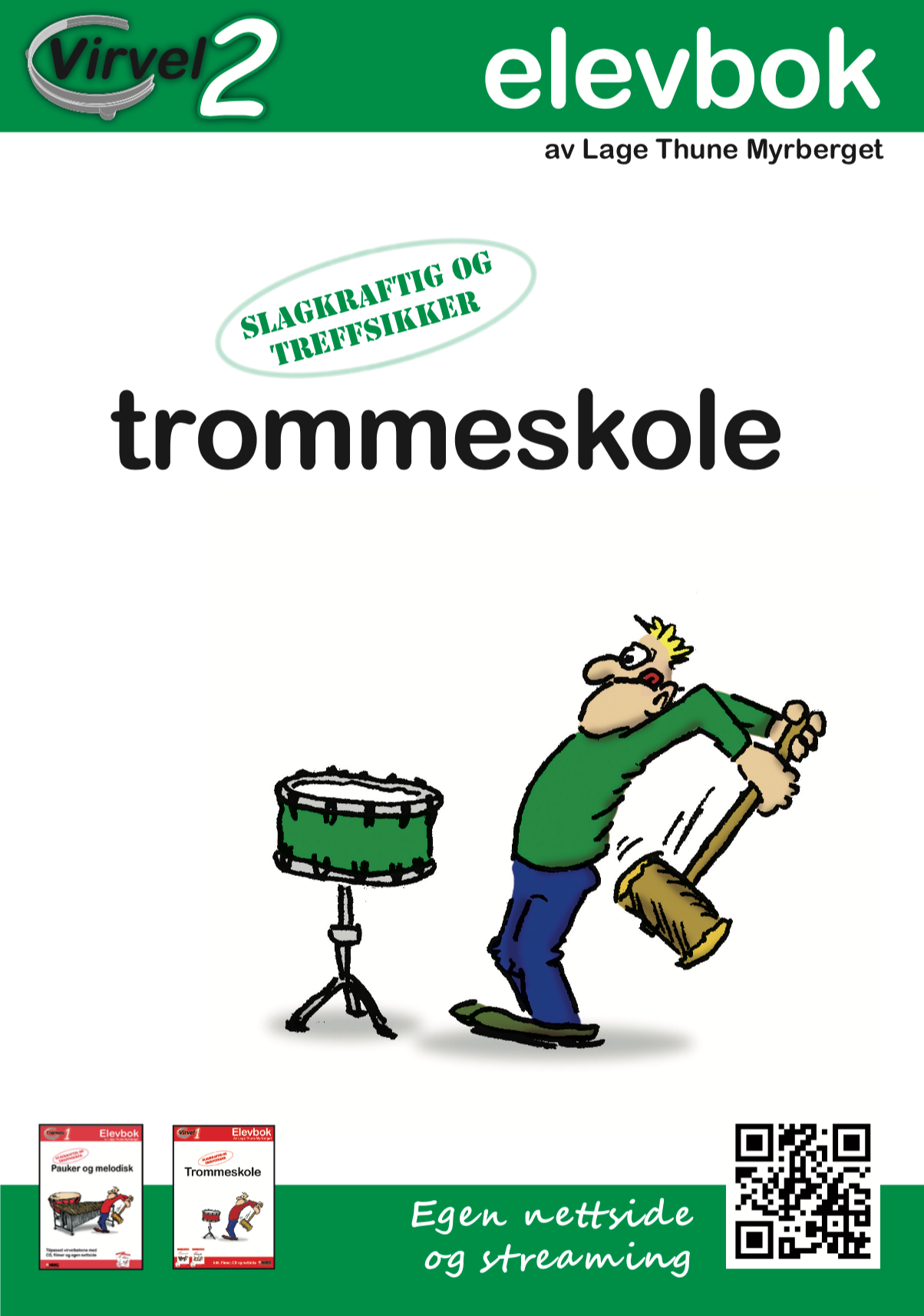 Virvel 2 elevbok forside - trommeinstruksjon for viderekomne