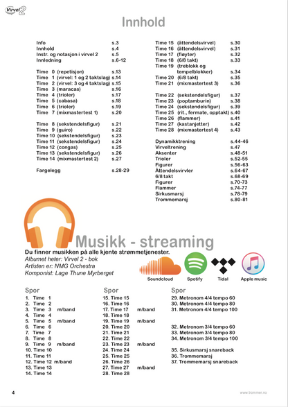 Virvel 2 elevbok - innholdsfortegnelse - oversikt over leksjoner